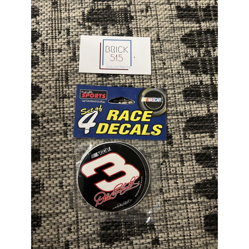 Set Of 4 - Dale Earnhardt #3 2001 NASCAR Racing Wincraft 3" Round Decal Stickers